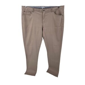Peter Millar Ultimate Sateen Five Pocket Pants Mens 42x33 Tan Stretch Golf